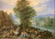 Michau, Theobald Peasants at the Market oil on canvas